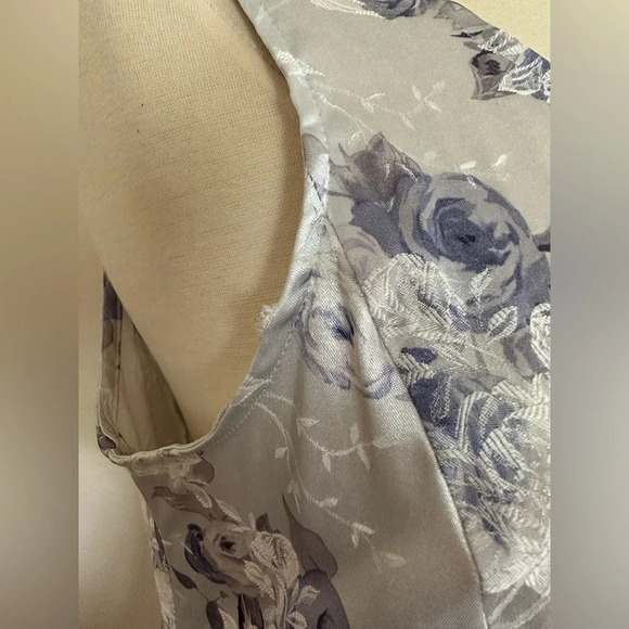 Vintage 90s Y2K Dress Sz M Baby Spice Girls Style Shiny Satin Icy Lilac Silver - Picture 6 of 9